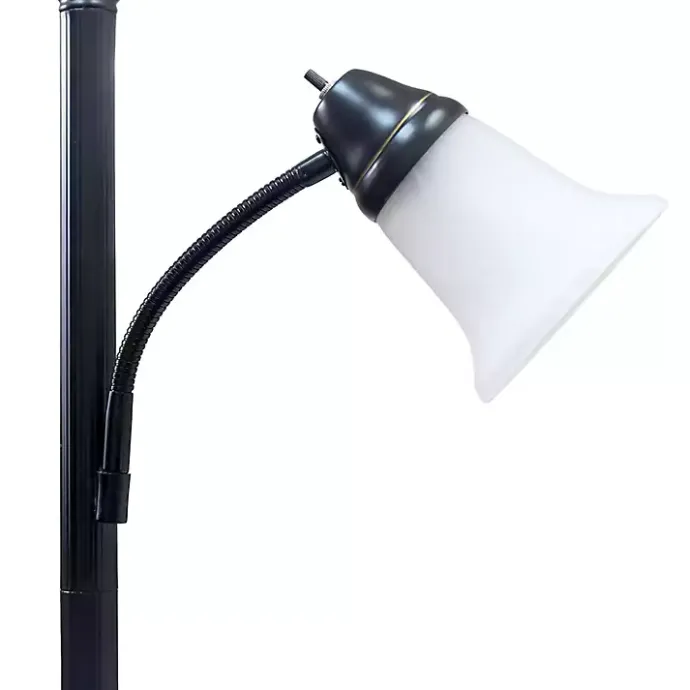 Sale Kirklands Home Matte Bronze and White Reading Arm Torchiere Brown