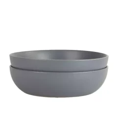 Outlet Kirklands Home Matte Charcoal Serving Bowls, Set of 2 Gray