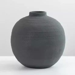 Kirklands Home Matte Charcoal Rotund Vase Black