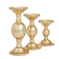 Online Kirklands Home Matte Metal 3-pc. Pillar Candle Holder Set Gold