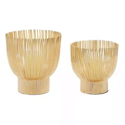 Online Kirklands Home Matte Straws 2-pc. Votive Candle Holder Set Gold