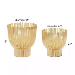 Online Kirklands Home Matte Straws 2-pc. Votive Candle Holder Set Gold