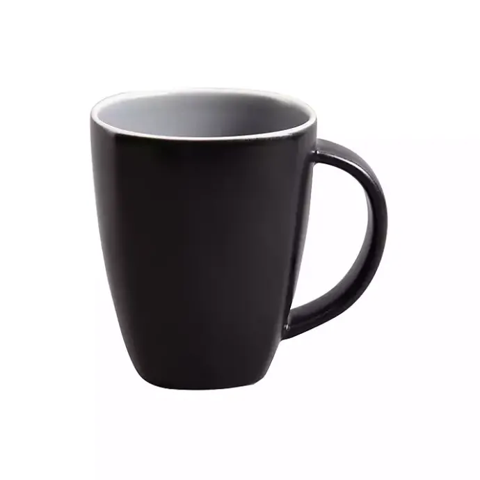 Hot Kirklands Home Matte Gray and Black 16-pc. Dinnerware Set