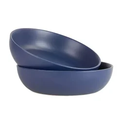 Hot Kirklands Home Matte Midnight Serving Bowls, Set of 2 Blue