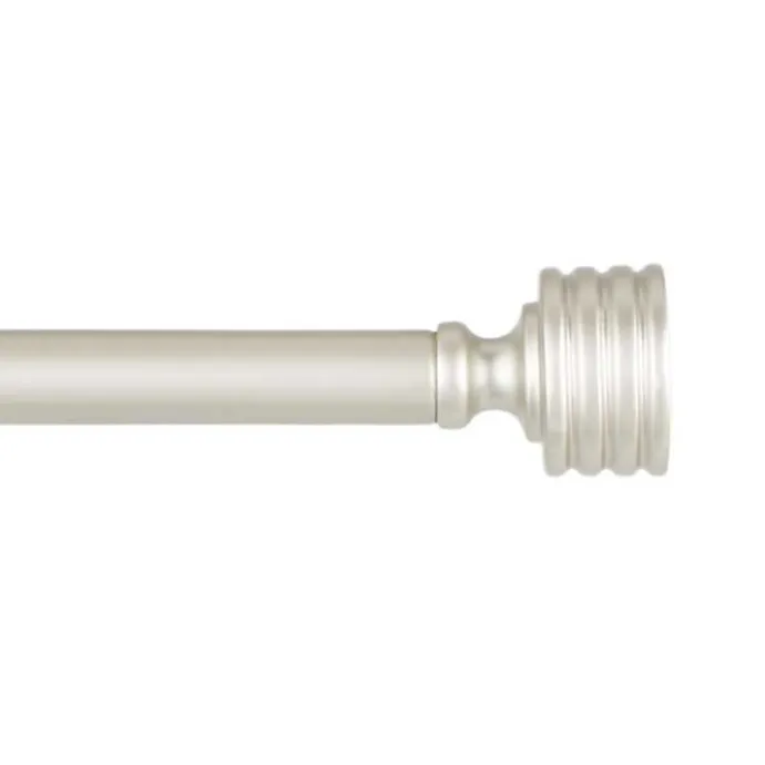 Hot Kirklands Home Matte Nickel Stacked Cylinder Curtain Rod, 120 in.