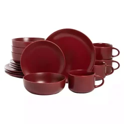 Outlet Kirklands Home Matte Ceramic 16-pc. Dinnerware Set Red