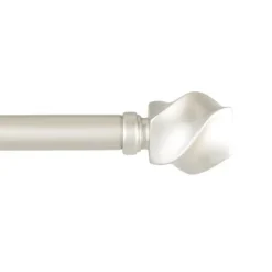 Clearance Kirklands Home Matte Silver Modern Twist Curtain Rod, 120 in.