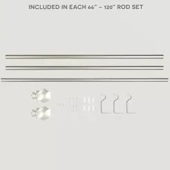 Clearance Kirklands Home Matte Silver Modern Twist Curtain Rod, 120 in.