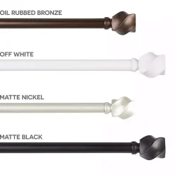 Clearance Kirklands Home Matte Silver Modern Twist Curtain Rod, 120 in.