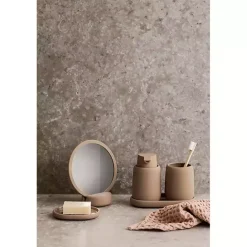 Clearance Kirklands Home Matte Modernity Ceramic Soap Dispenser Tan