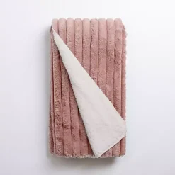 Best Kirklands Home Mauve Ribbed Sherpa Throw Pink