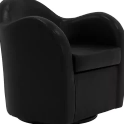 Discount Kirklands Home Max Faux Leather Swivel Club Accent Chair Black