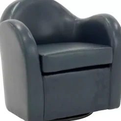 Discount Kirklands Home Max Faux Leather Swivel Club Accent Chair Blue