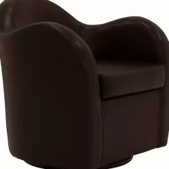 Sale Kirklands Home Max Faux Leather Swivel Club Accent Chair Brown