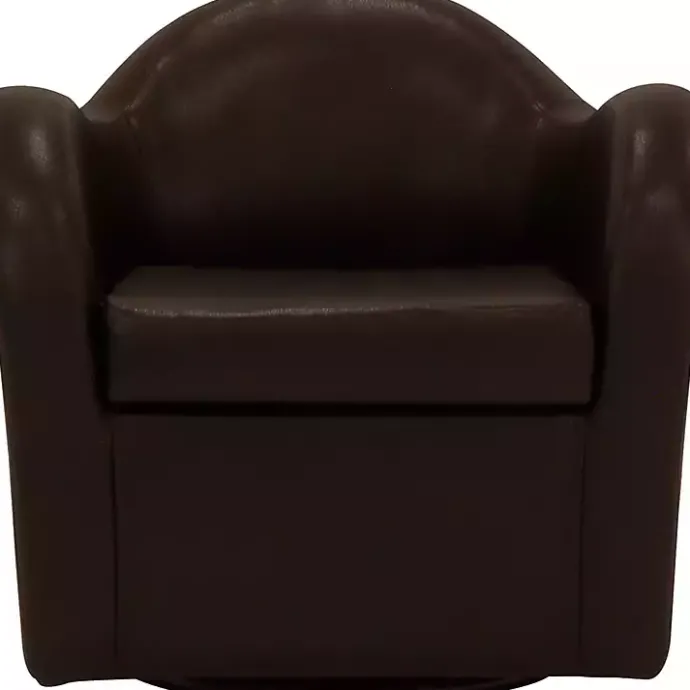 Sale Kirklands Home Max Faux Leather Swivel Club Accent Chair Brown