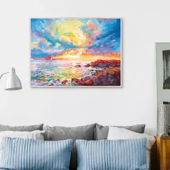 Sale Kirklands Home Mediterranean Sunset Framed Canvas Art Print