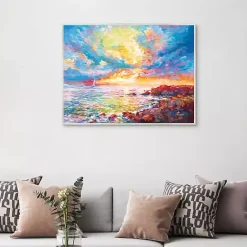 Sale Kirklands Home Mediterranean Sunset Framed Canvas Art Print