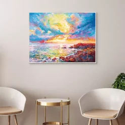 Sale Kirklands Home Mediterranean Sunset Framed Canvas Art Print