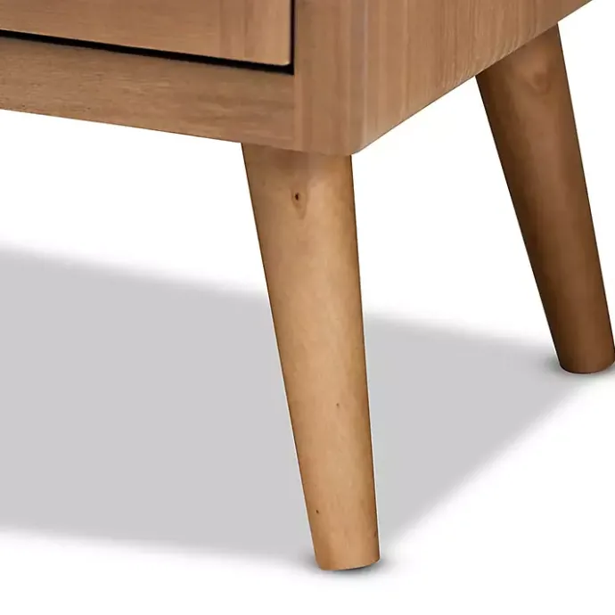 New Kirklands Home Medium Oak Rattan 2-Door Cabinet