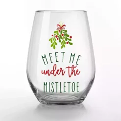 Online Kirklands Home Meet Me Under the Mistletoe Wine Glasses, Set of 2