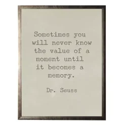 Online Kirklands Home Memory Dr. Seuss Quote Framed Art Print Tan