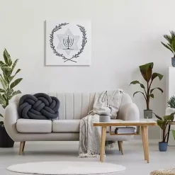 Kirklands Home Menorah Wreath Canvas Art Print