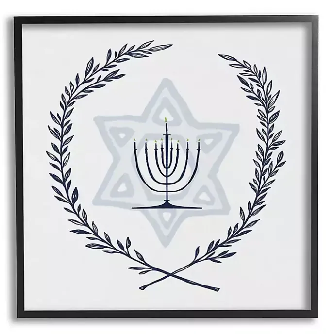Online Kirklands Home Menorah Wreath Framed Art Print