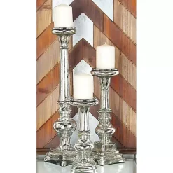 Sale Kirklands Home Mercury Glass Candle Holders, Set of 3 Silver