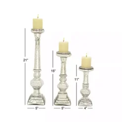 Sale Kirklands Home Mercury Glass Candle Holders, Set of 3 Silver