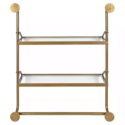 Best Kirklands Home Merit Gold Metal Wall Shelf with Hooks