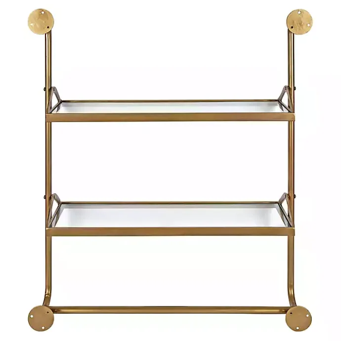 Best Kirklands Home Merit Gold Metal Wall Shelf with Hooks