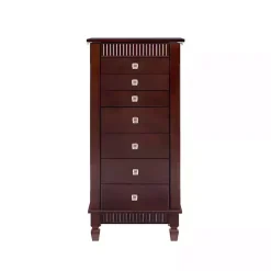 Kirklands Home Merlot Wood 7-Drawer Joslyn Jewelry Armoire Brown