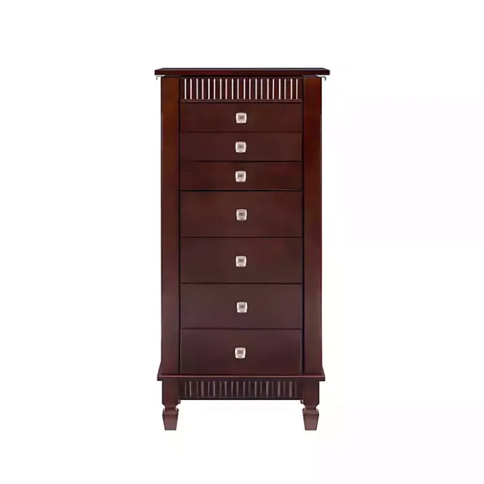Kirklands Home Merlot Wood 7-Drawer Joslyn Jewelry Armoire Brown