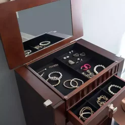 Kirklands Home Merlot Wood 7-Drawer Joslyn Jewelry Armoire Brown