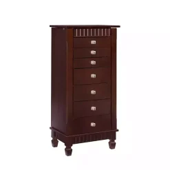 Kirklands Home Merlot Wood 7-Drawer Joslyn Jewelry Armoire Brown