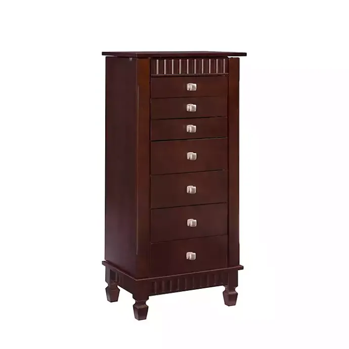 Kirklands Home Merlot Wood 7-Drawer Joslyn Jewelry Armoire Brown