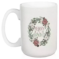 Discount Kirklands Home Merry & Bright Wreath Christmas Mugs, Set of 2