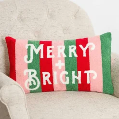 Clearance Kirklands Home Merry and Bright Striped Pillow