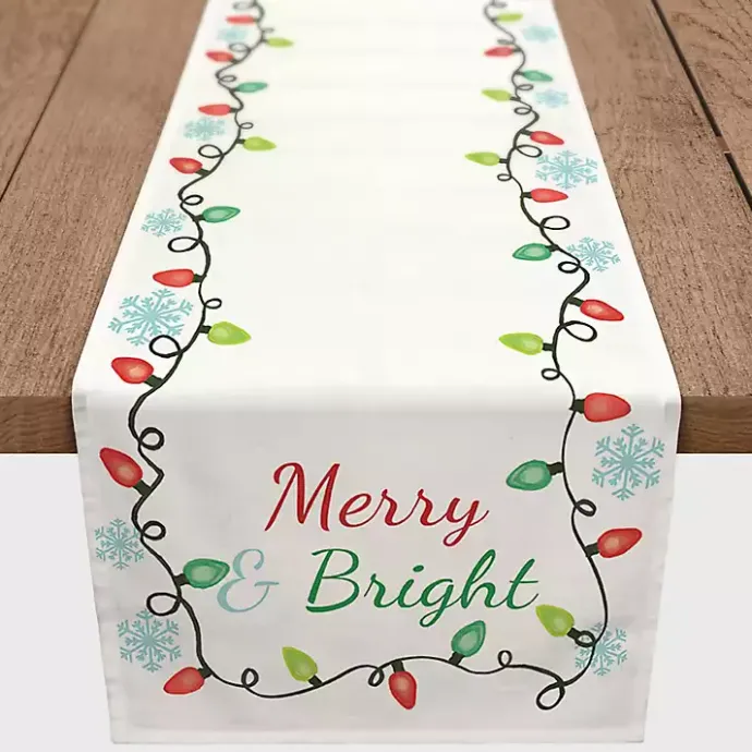 Sale Kirklands Home Merry and Bright with Lights Table Runner, 90 in. Multi