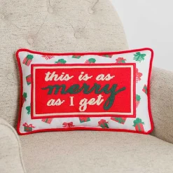 Online Kirklands Home Merry as I Get Needlepoint Pillow