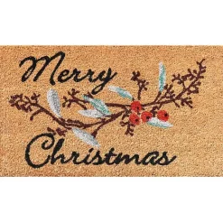 Discount Kirklands Home Merry Christmas Berries Doormat Brown