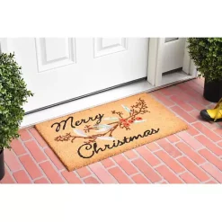 Discount Kirklands Home Merry Christmas Berries Doormat Brown