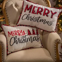 Clearance Kirklands Home Merry Christmas Buffalo Check Pillows, Set of 2