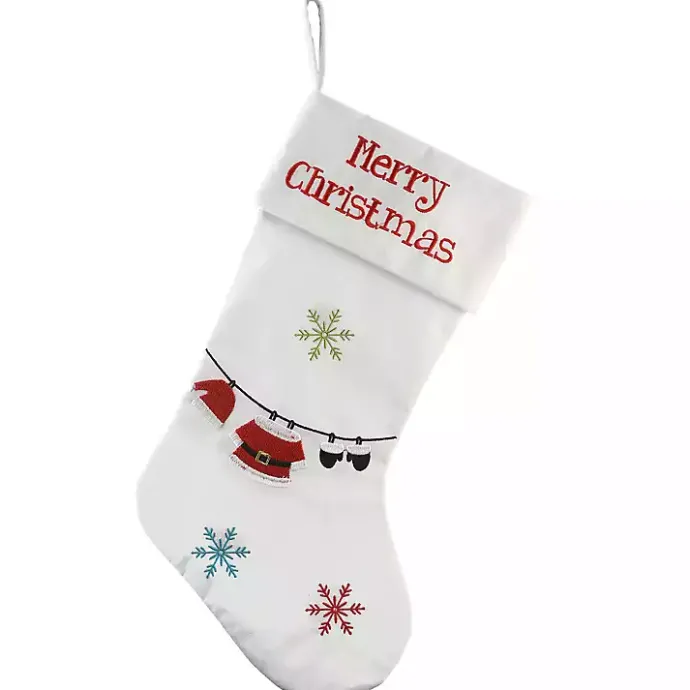 Hot Kirklands Home Merry Christmas Clothesline Stocking White