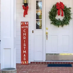 Online Kirklands Home Merry Christmas Lights Porch Board Red