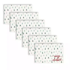 Discount Kirklands Home Merry Christmas Mini Trees Placemats, Set of 6