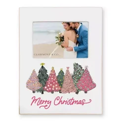 Sale Kirklands Home Merry Christmas Pink Trees Picture Frame, 4x6