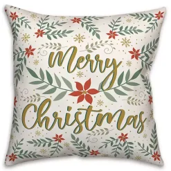 Kirklands Home Merry Christmas Poinsettia Pillow