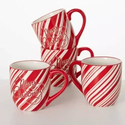 Outlet Kirklands Home Merry Christmas Script Mugs, Set of 2