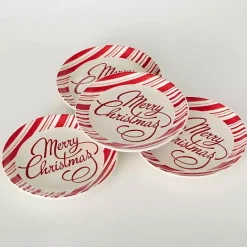 Outlet Kirklands Home Merry Christmas Script Snack Plates, Set of 2